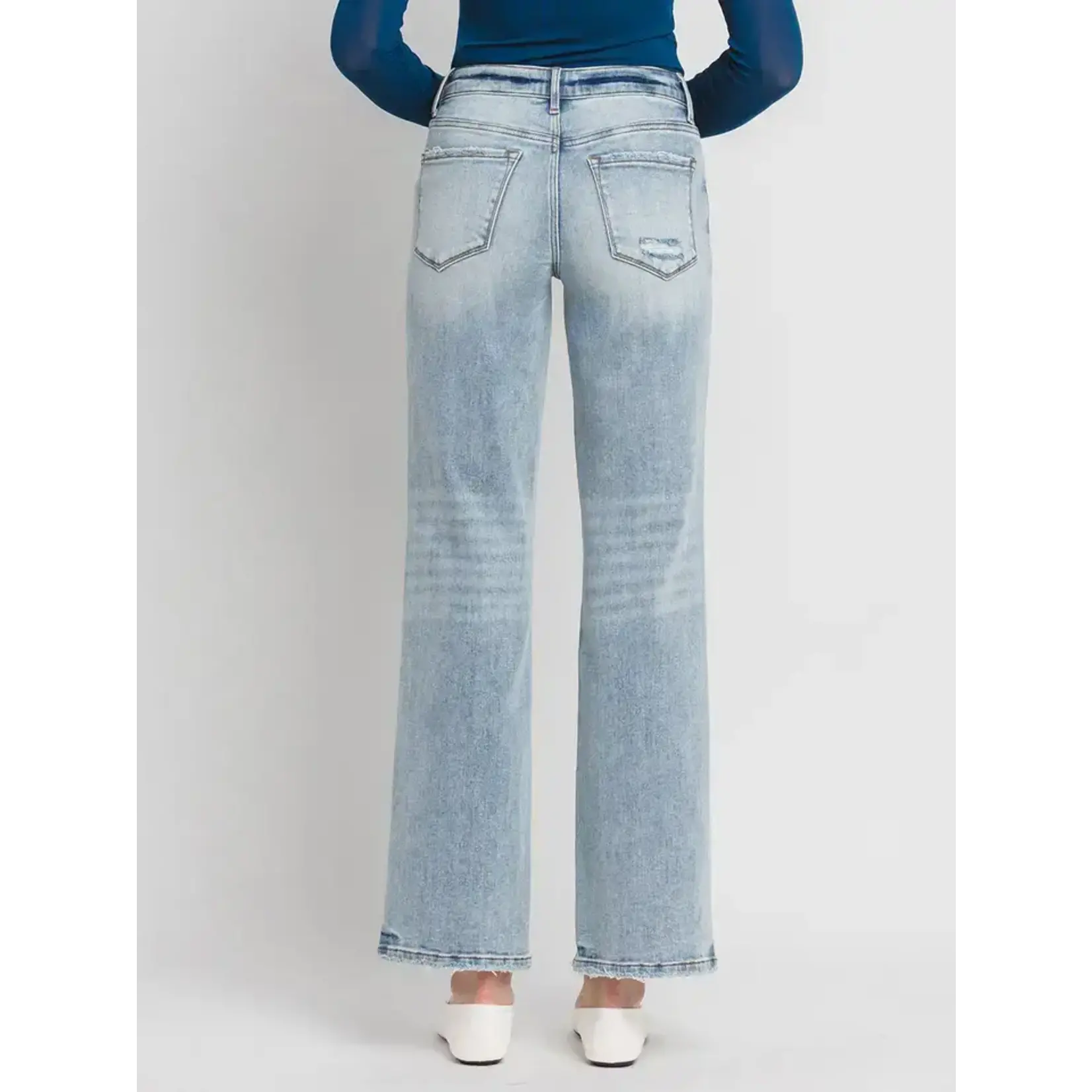 LOVERVET Tummy Control Mid Rise Slim Wide Jeans