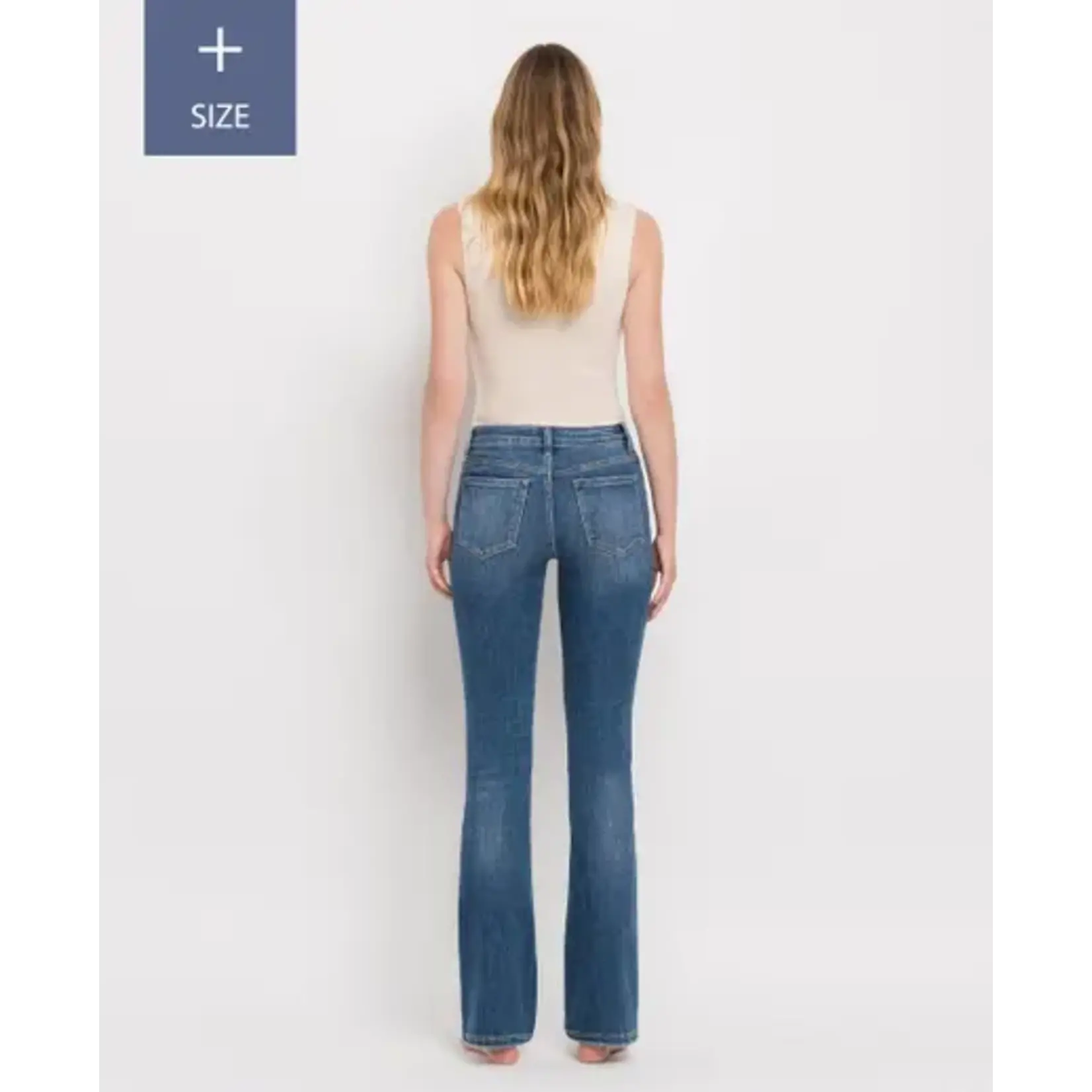 LOVERVET Plus Size Tummy Control Mid Rise Bootcut Jeans