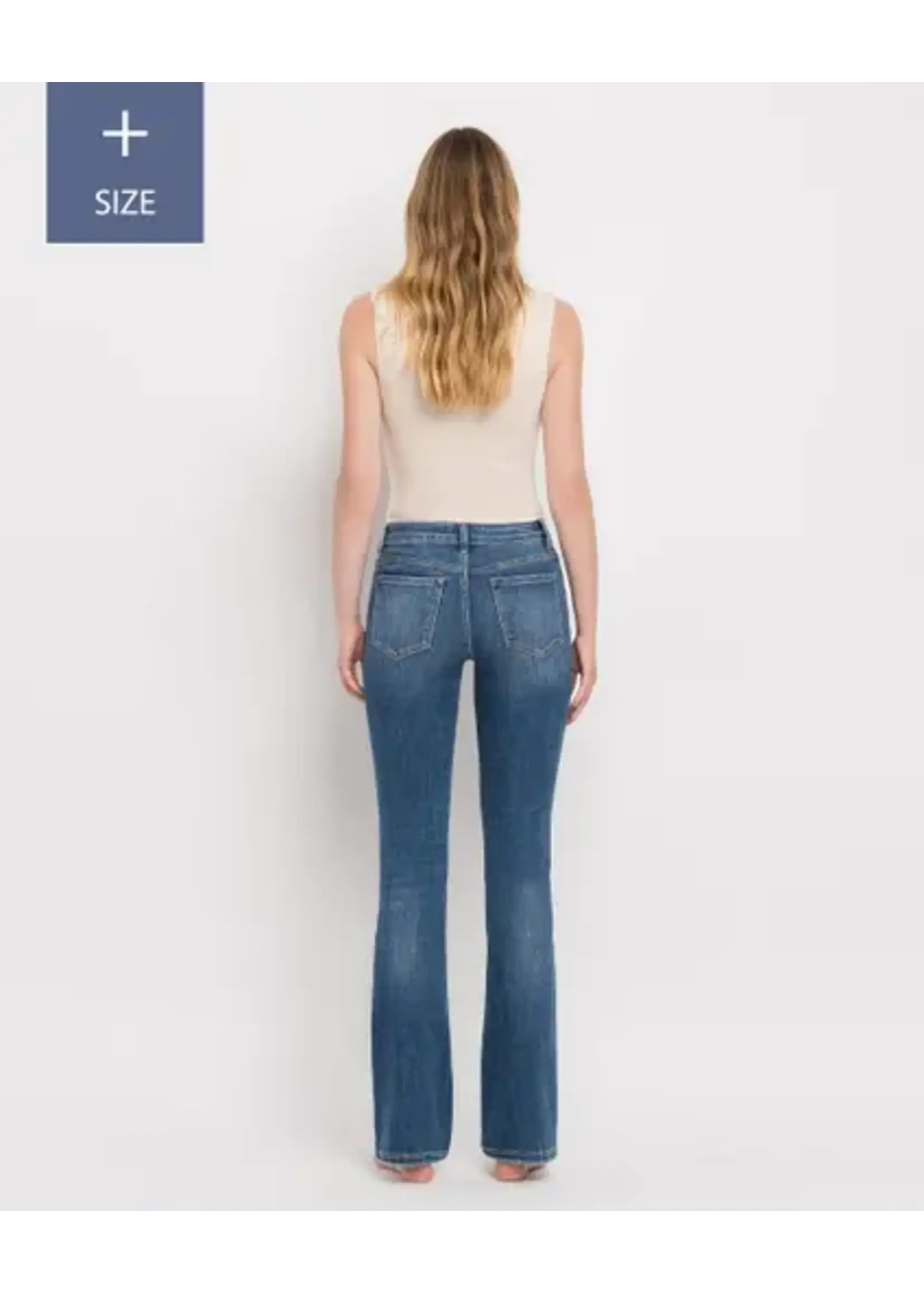 LOVERVET Plus Size Tummy Control Mid Rise Bootcut Jeans