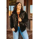 Suede Boot Stitching Embroidery Bomber