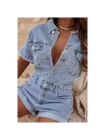 Retro Denim Romper
