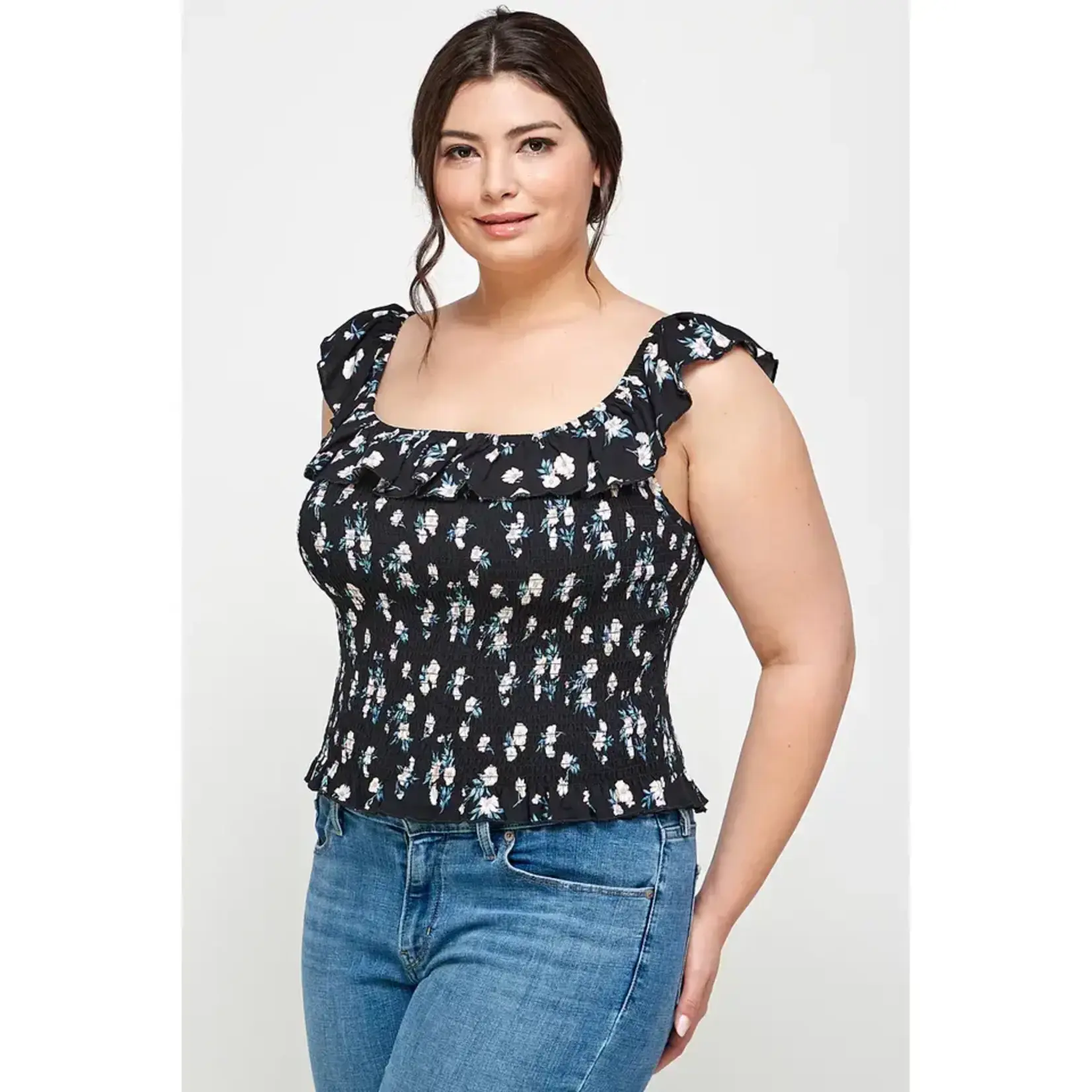 Floral Ruffle Top