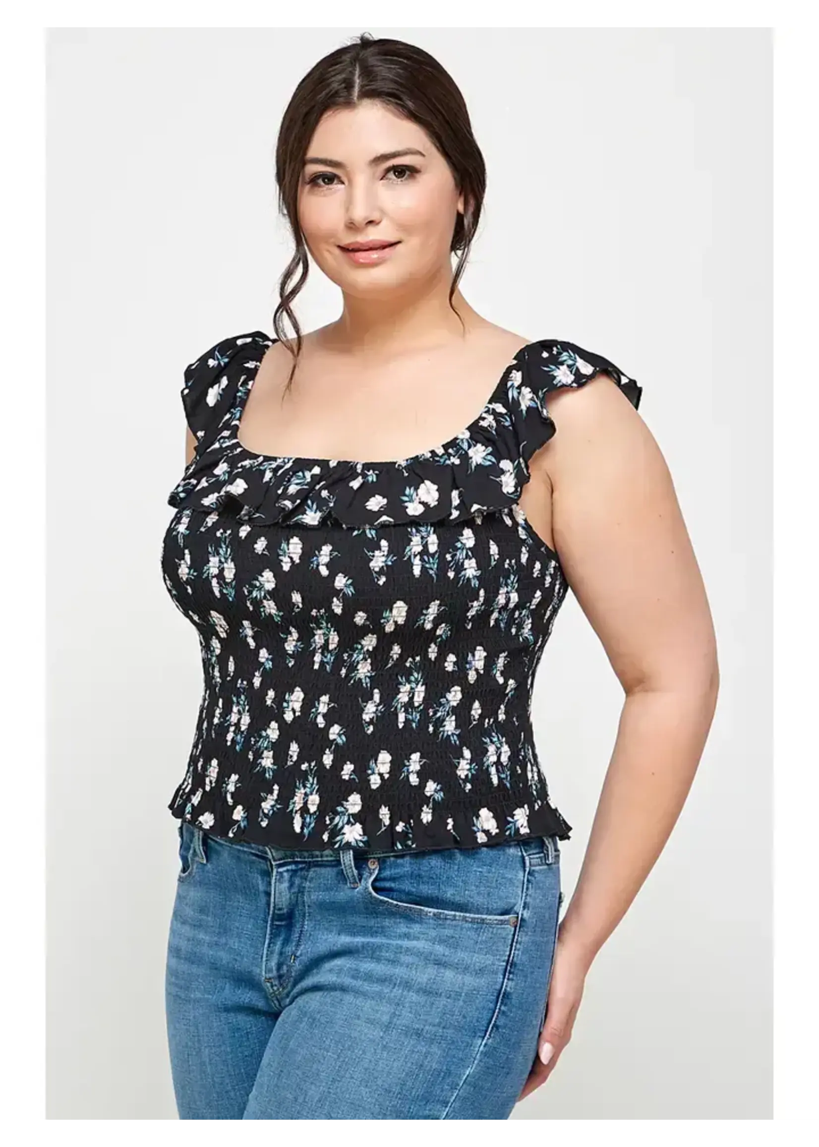 Floral Ruffle Top
