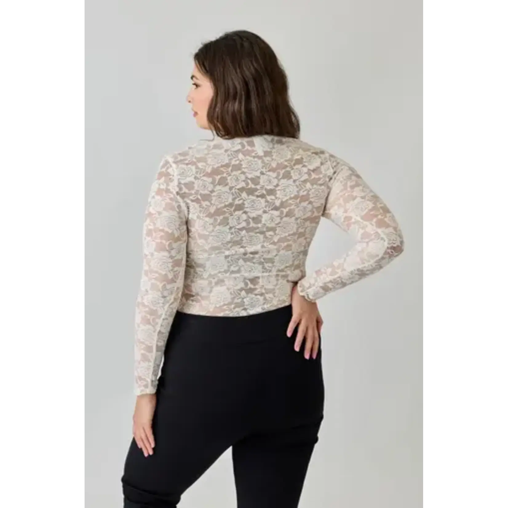 Floral Sheer Lace Long Sleeve
