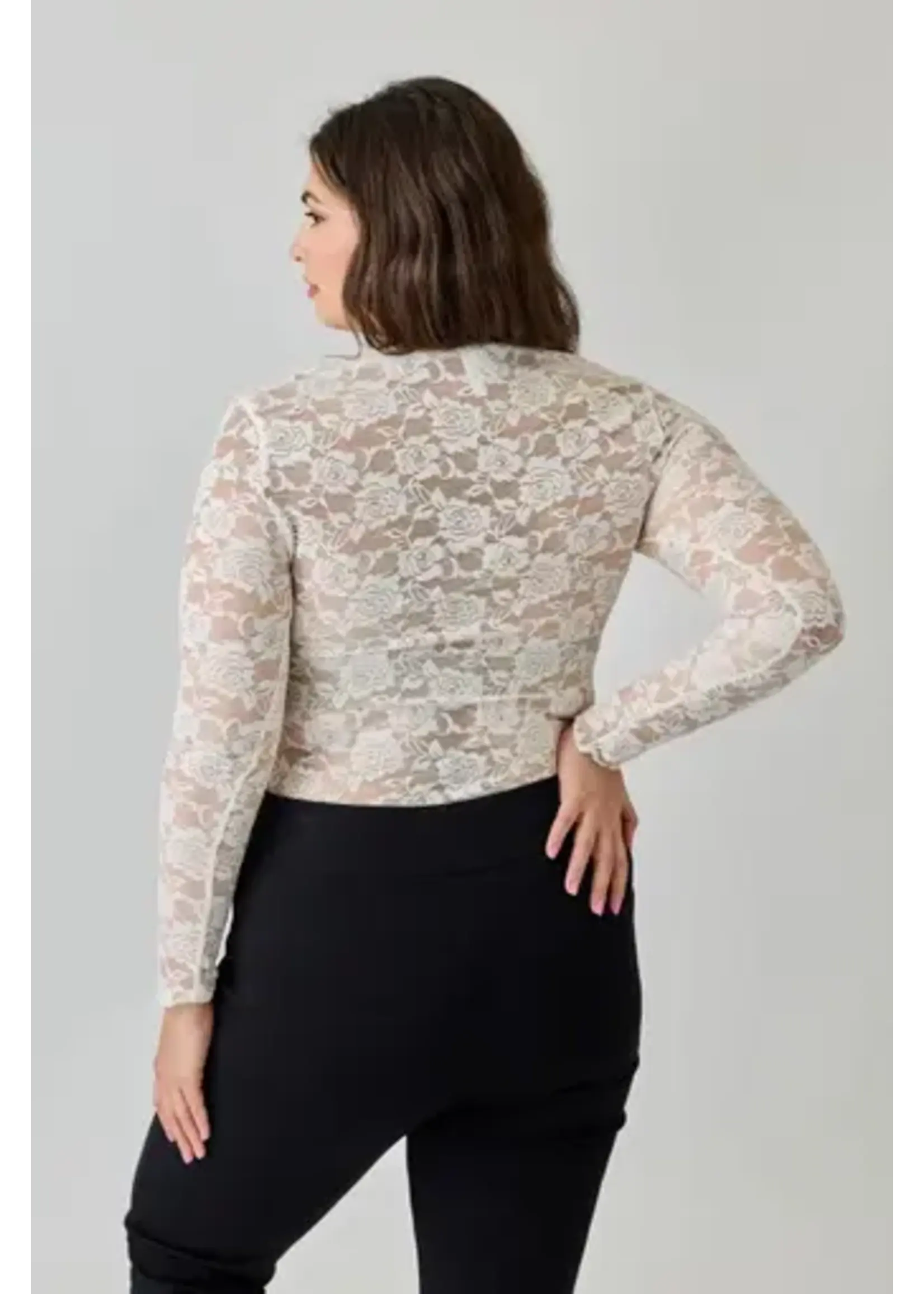Floral Sheer Lace Long Sleeve