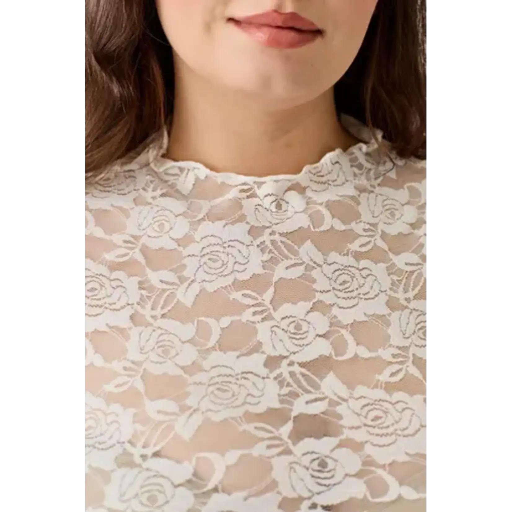 Floral Sheer Lace Long Sleeve