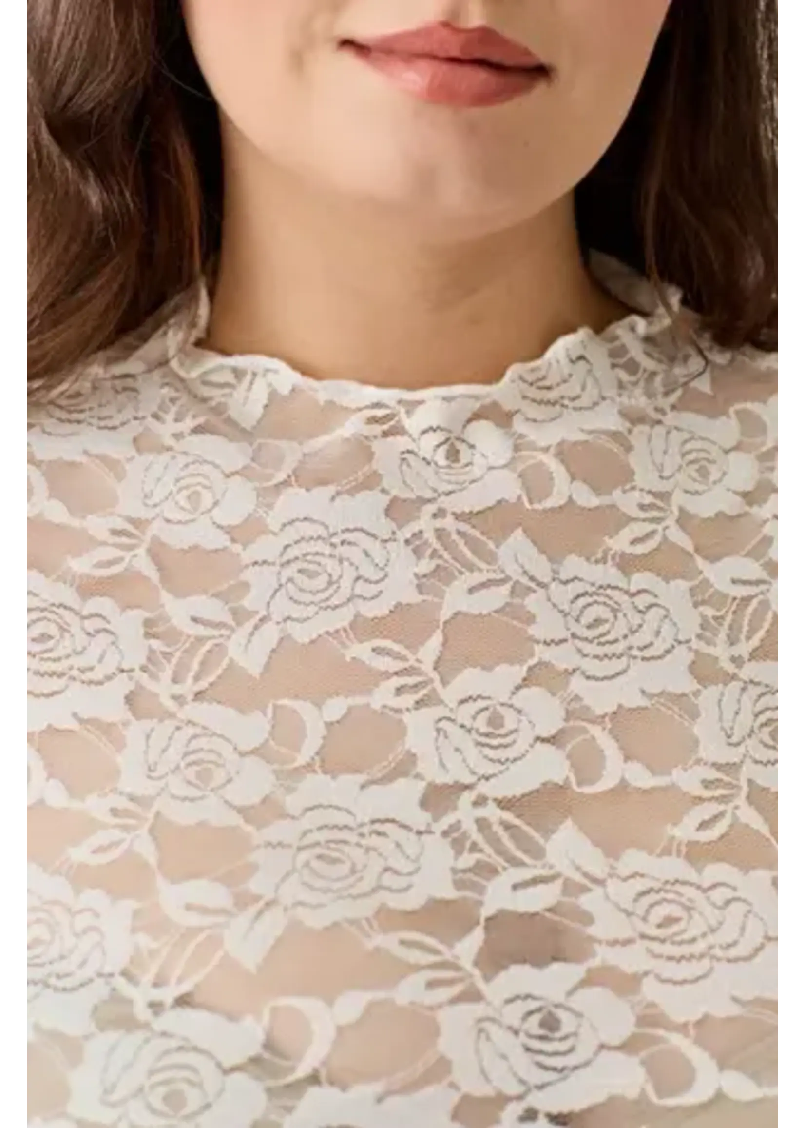 Floral Sheer Lace Long Sleeve