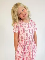 Cowgirl Boots & Bows - Ss Pocket Dress