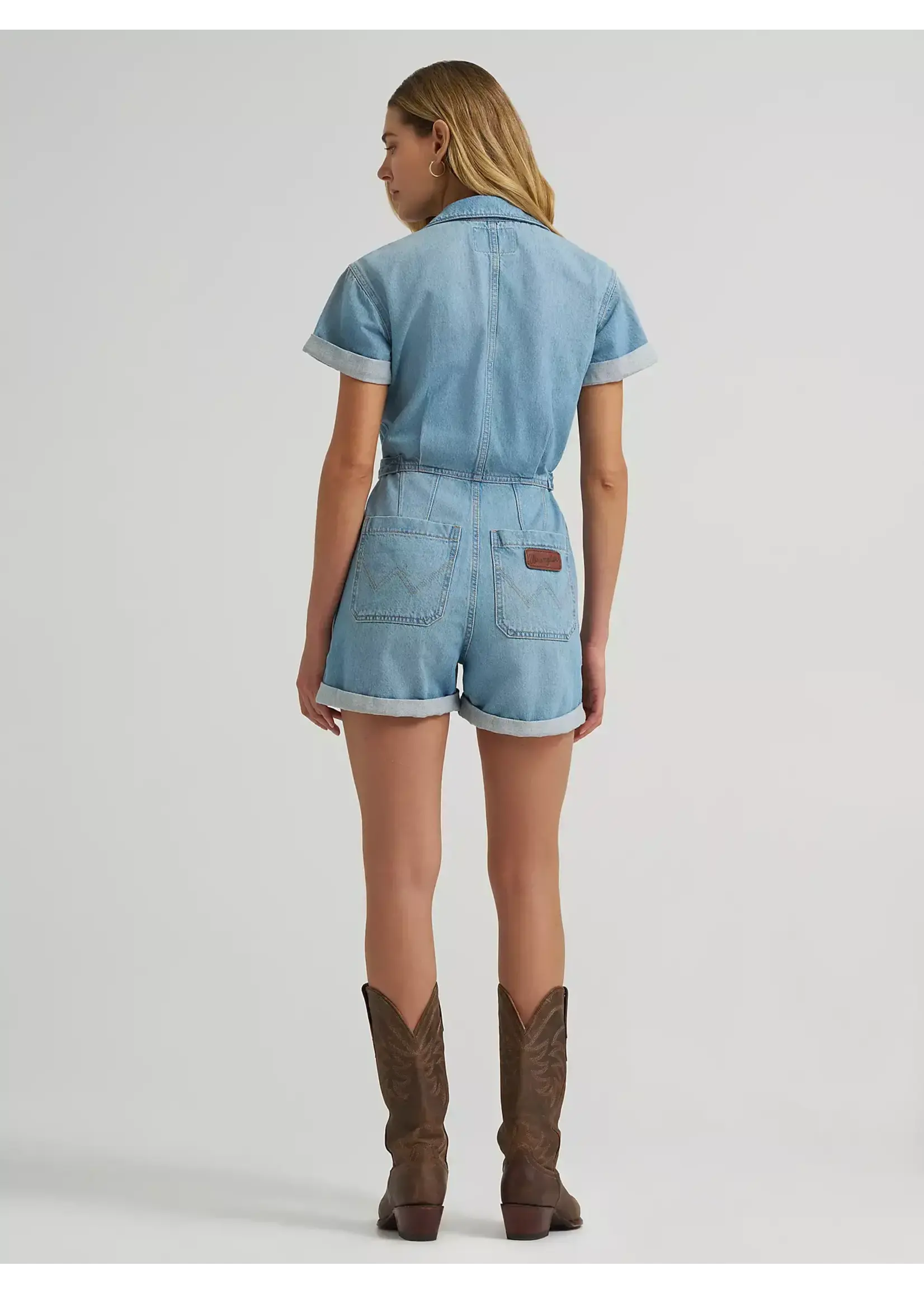 Wrangler Women's Denim Snap Utility Romper