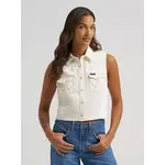 Wrangler Women's Sleeveless Denim Snap Shirt