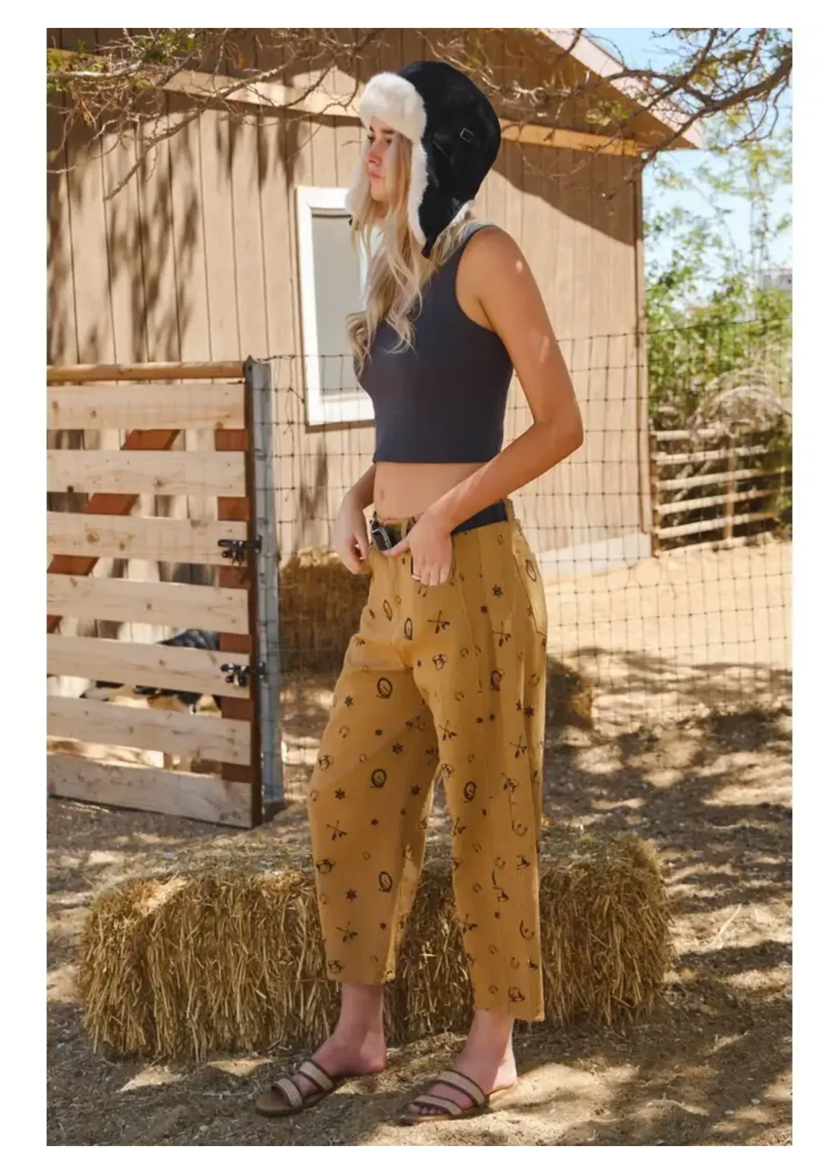 Western Print Pants