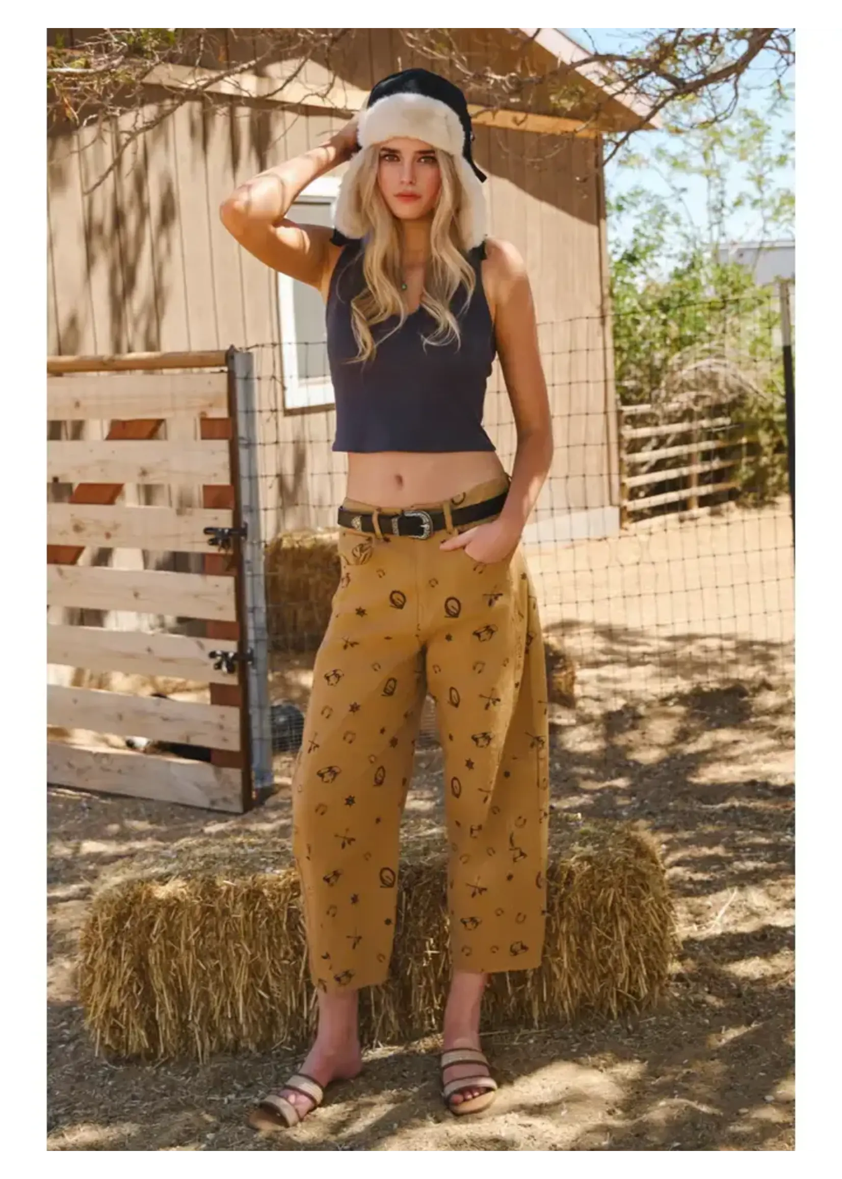 Western Print Pants