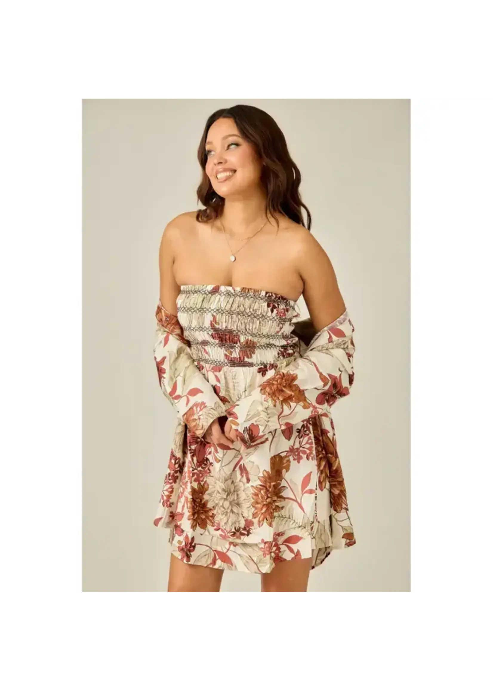 Garden Smocked Mini Dress and Shirt Set