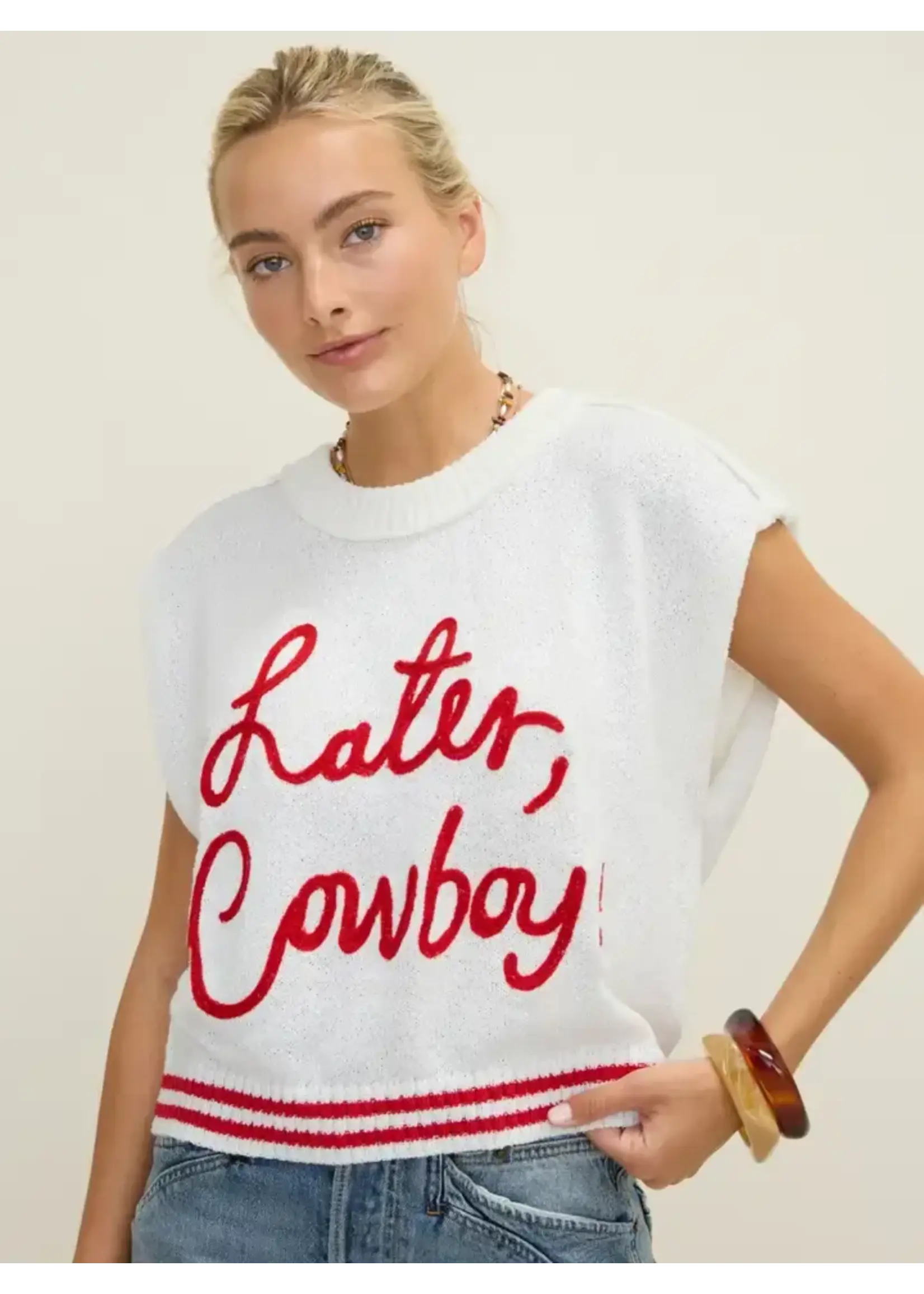 Later Cowboy Sweater Knit Top