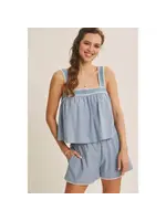 Flare Blouse with Eyelet