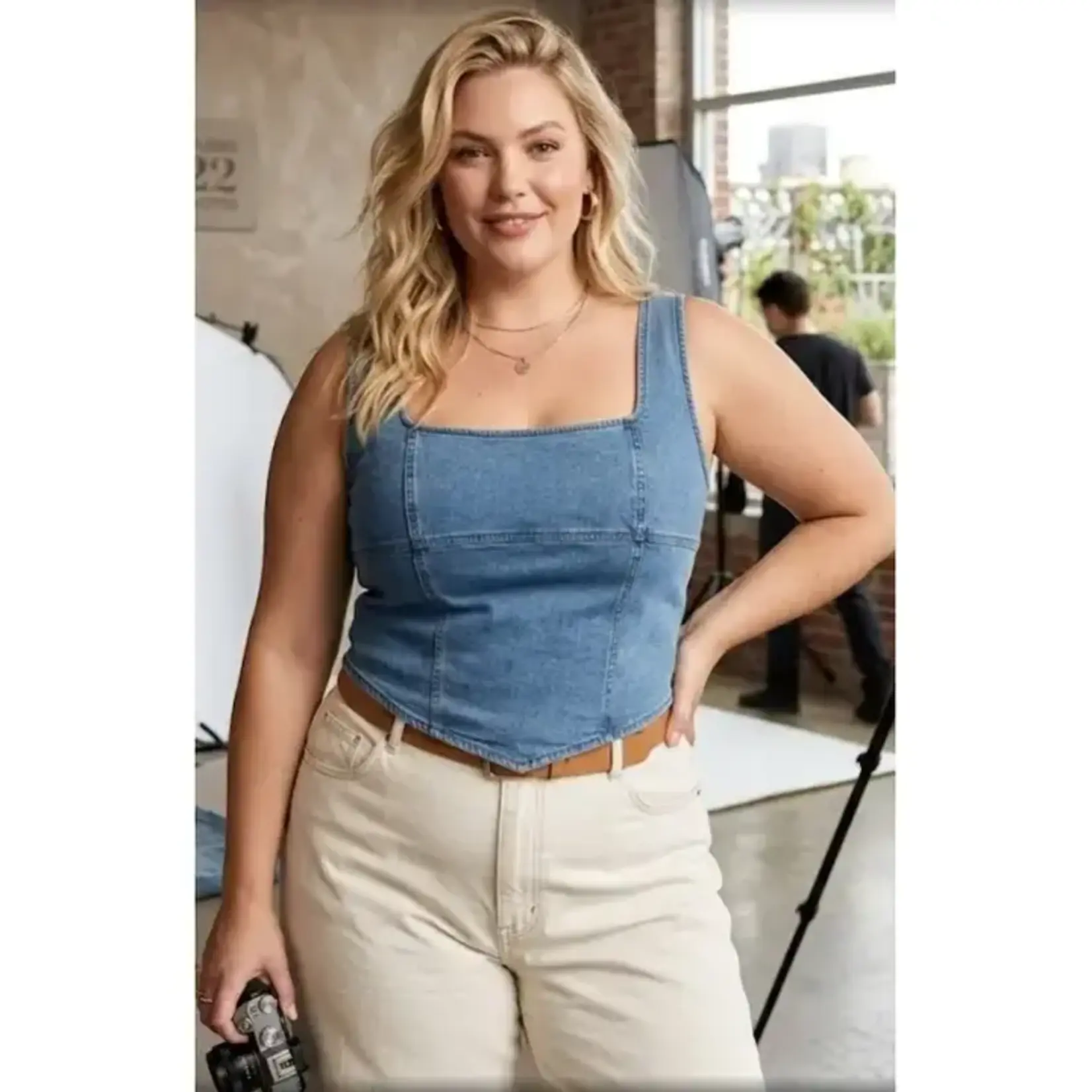 Denim Corset Tank Top