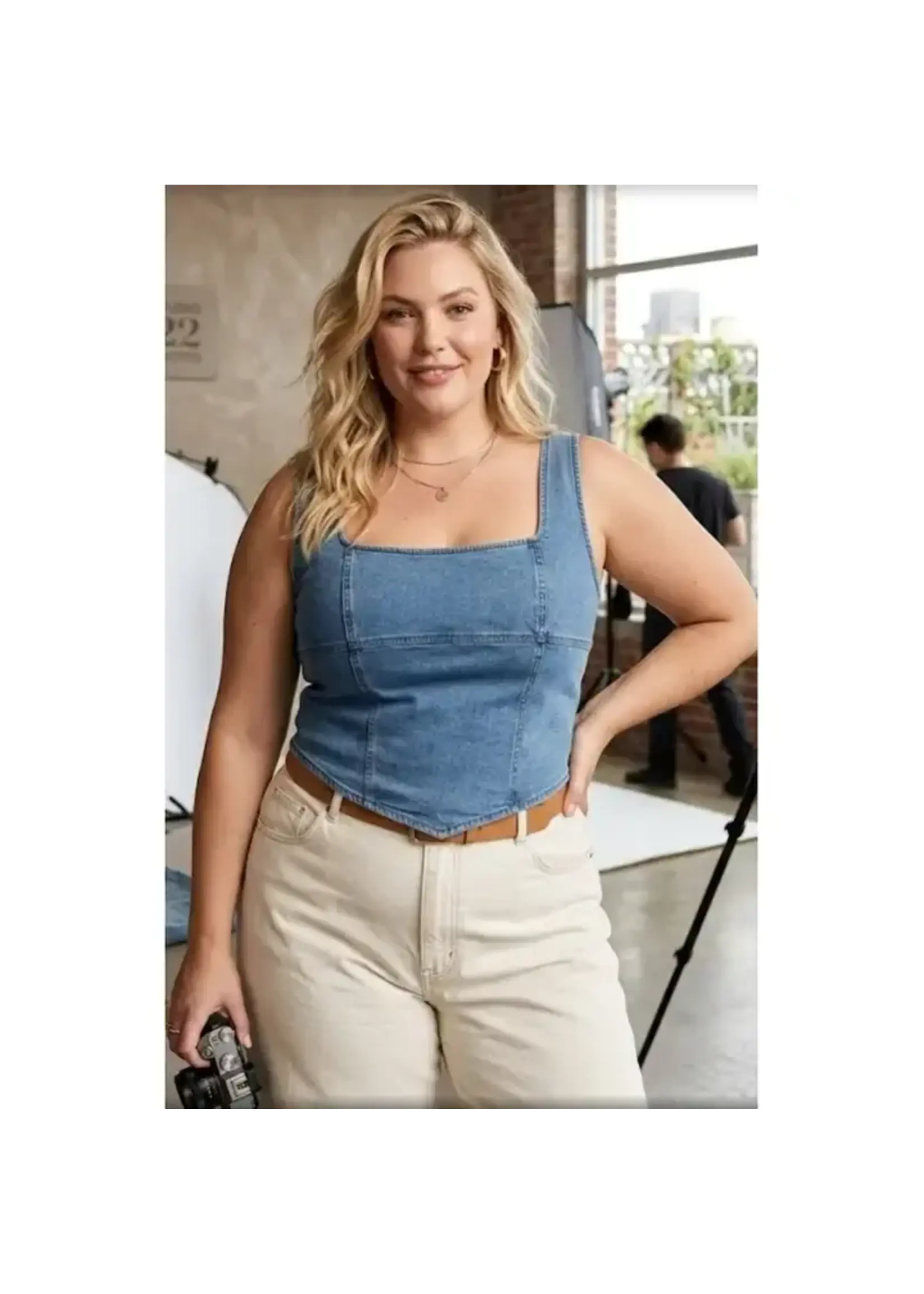 Denim Corset Tank Top