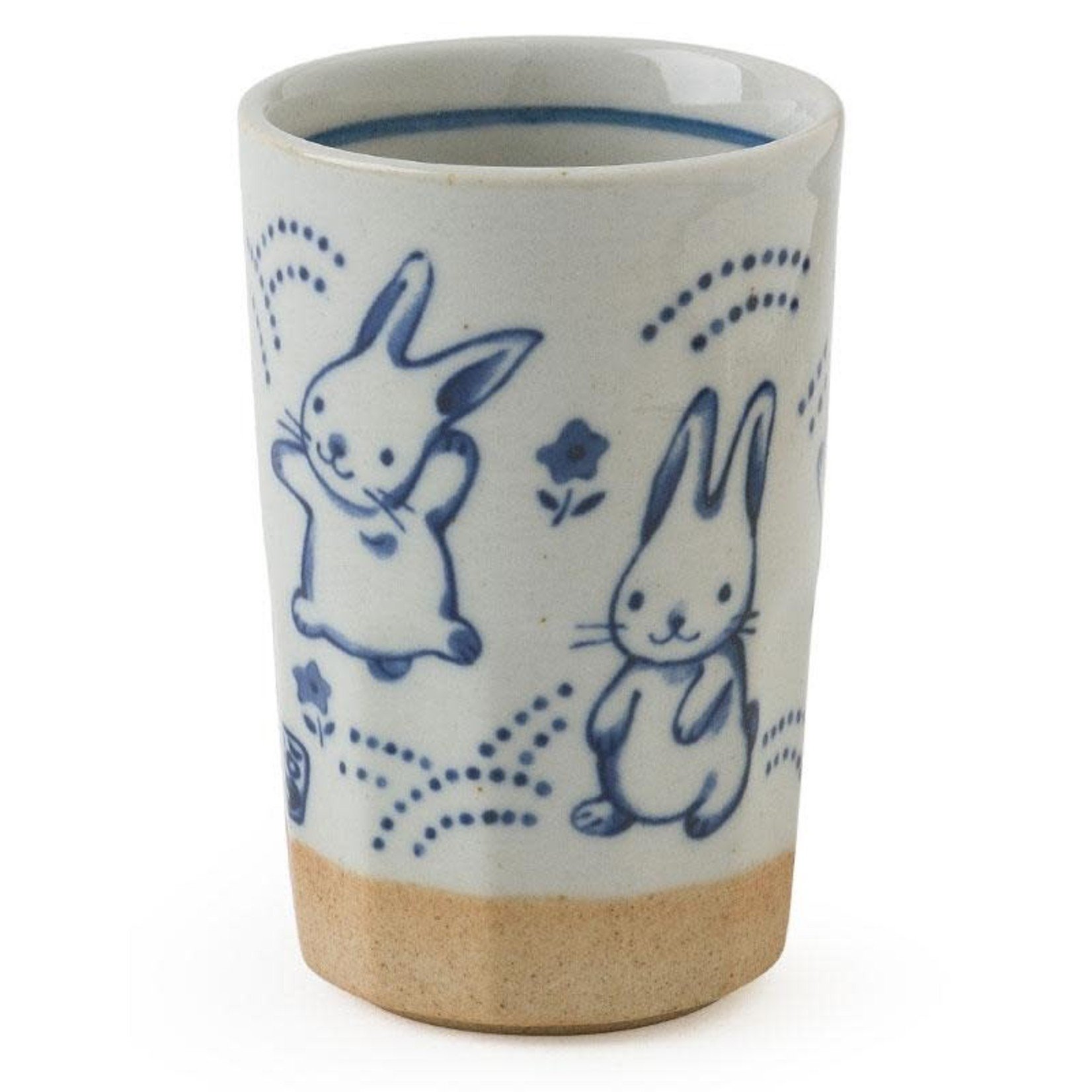 Cup 9oz Blue Rabbit 4.5"H - J3878