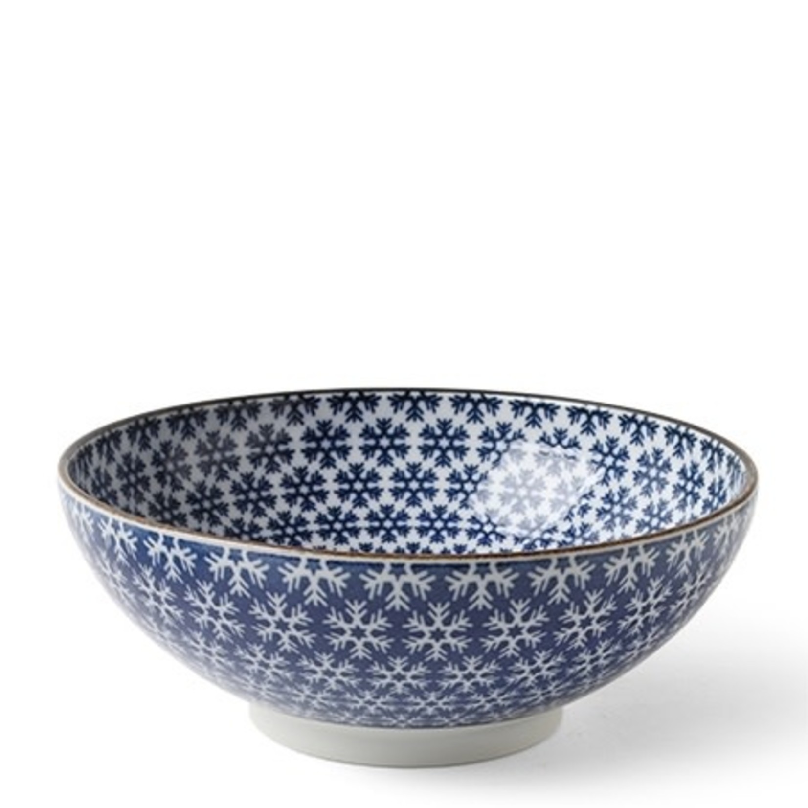 Bowl - Blue & White Snowflake 8.25" - J4875