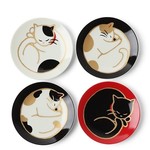 Plate Set/4 Curled Cats C4443