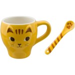 Nyao Mug Mug - Yellow Cat w/Spoon 12oz - MG-87173