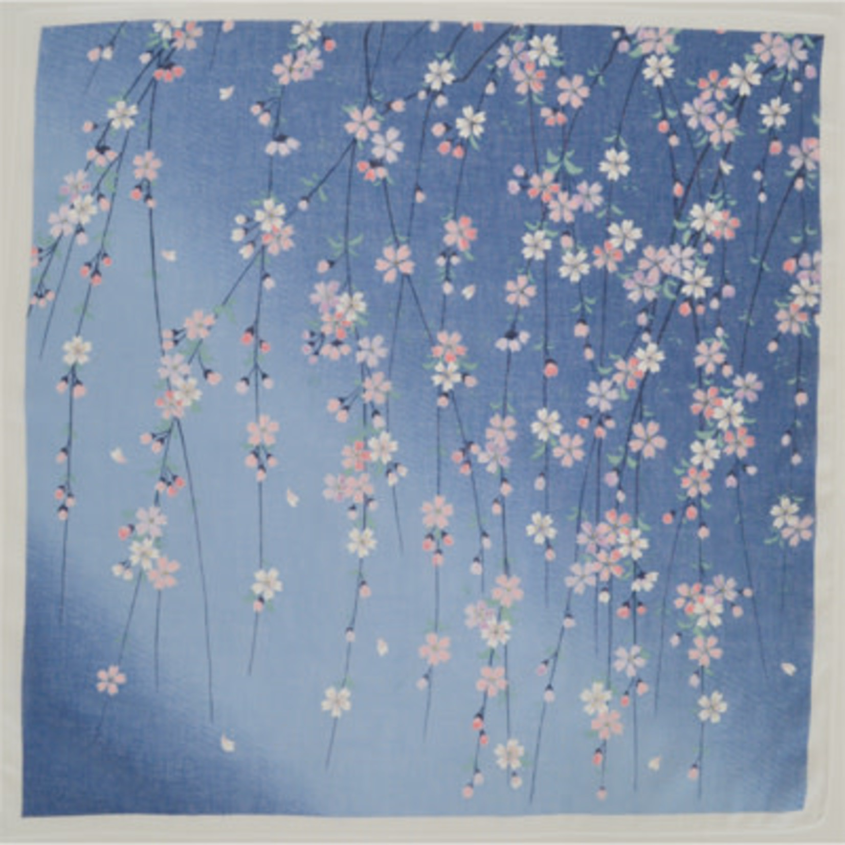 Handkerchief - Lg format Weeping Cherry Tree (navy blue) - 51-03-2