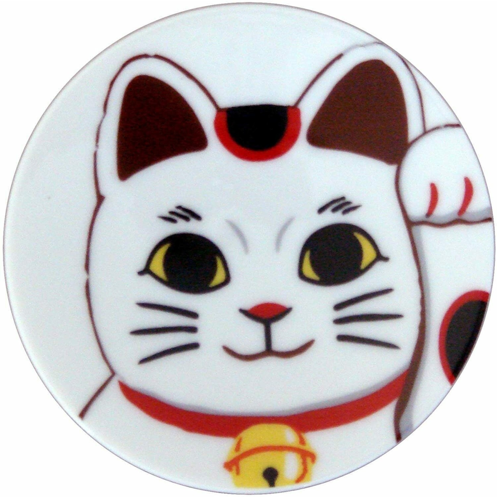 Small Plate Maneki Cat White - 21710