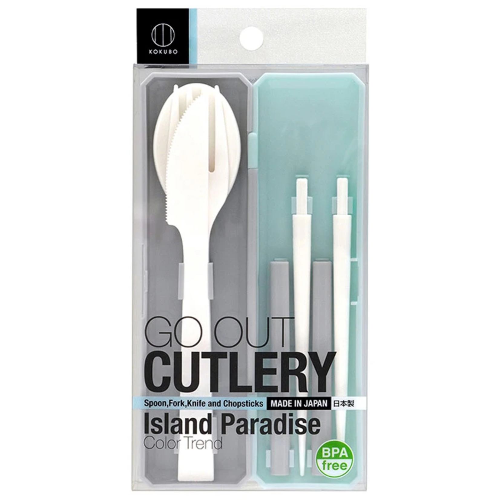 Kokubo Plastic Chopsticks / Spoon / Fork Set w/case KK-349