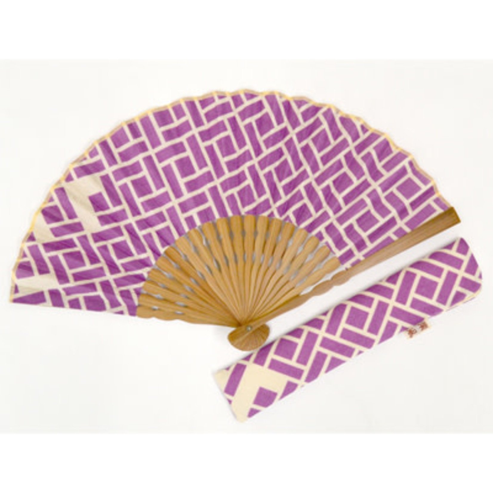 Fan - Elegant Geometry Purple Cotton - 3600