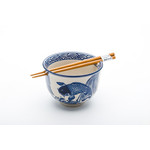 Bowl - Blue Koi w/Chopsticks - SF525-3399