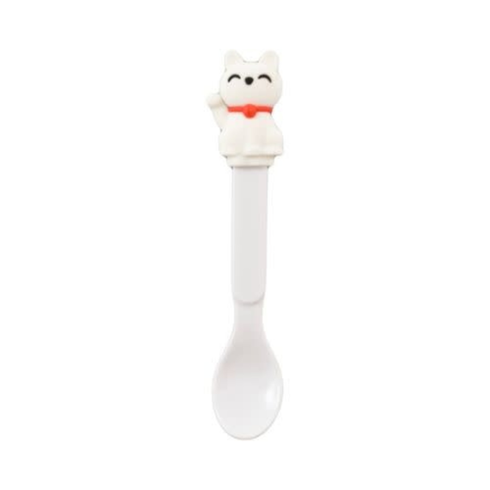 Spoon Plastic Lucky Cat White 6.5" - ED7/W