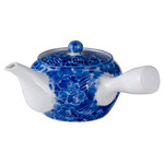 Kagetsu Kyusu Teapot w/ Strainer 20oz Blue Flowers - SH9-3