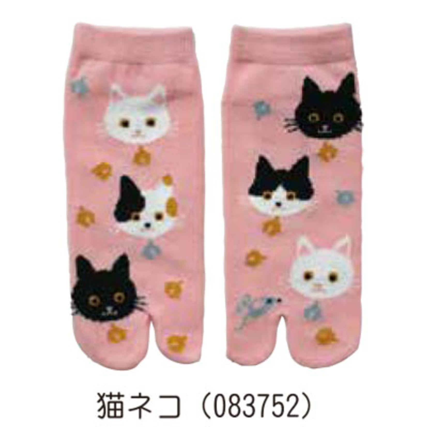 Wagokoro Socks (Tabi) Pink Cat