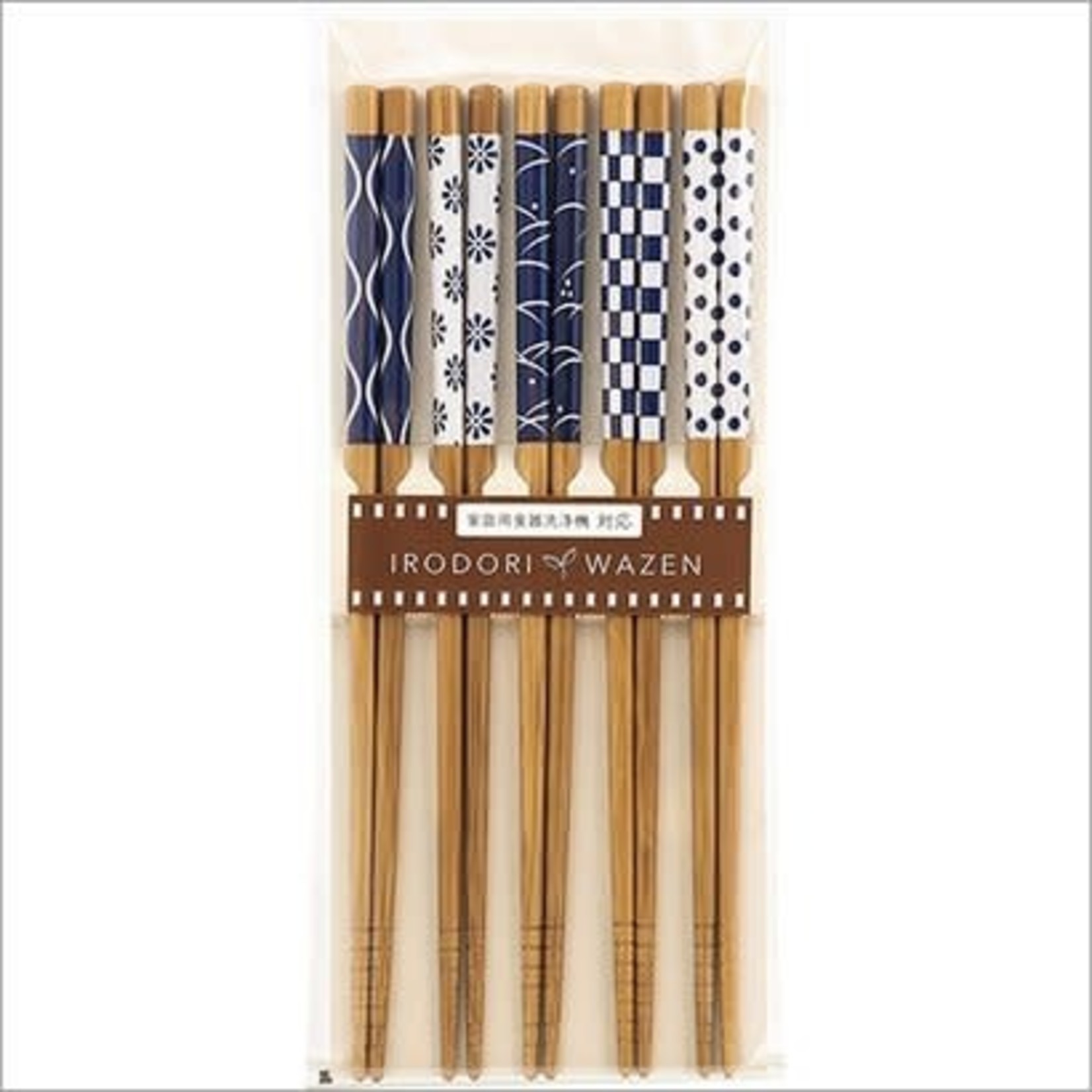 Irodori Wazen Blue & White Pattern Chopsticks Set (5 pairs) 526087