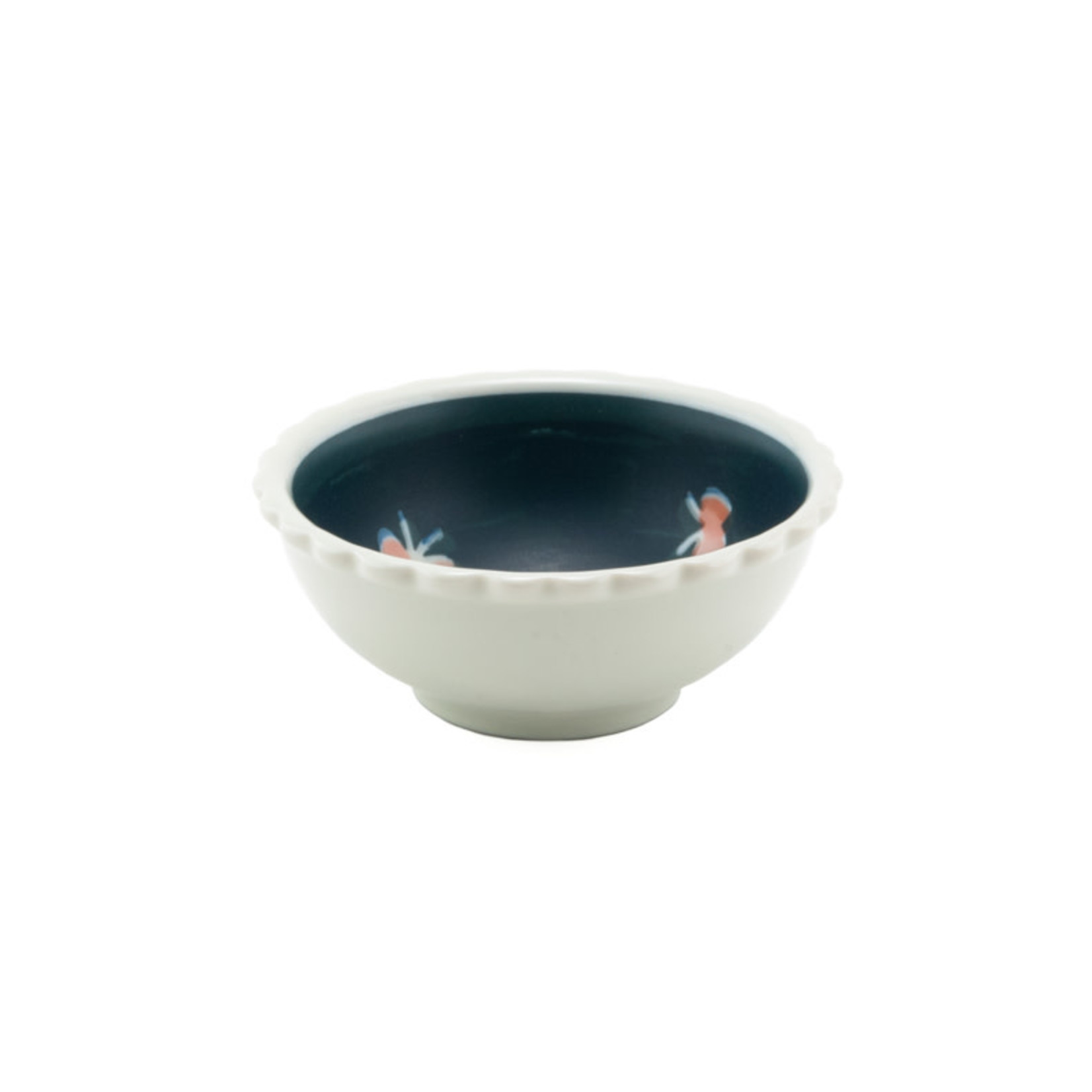 Cat Life Bowl Blue/White Butterflies 3.75”