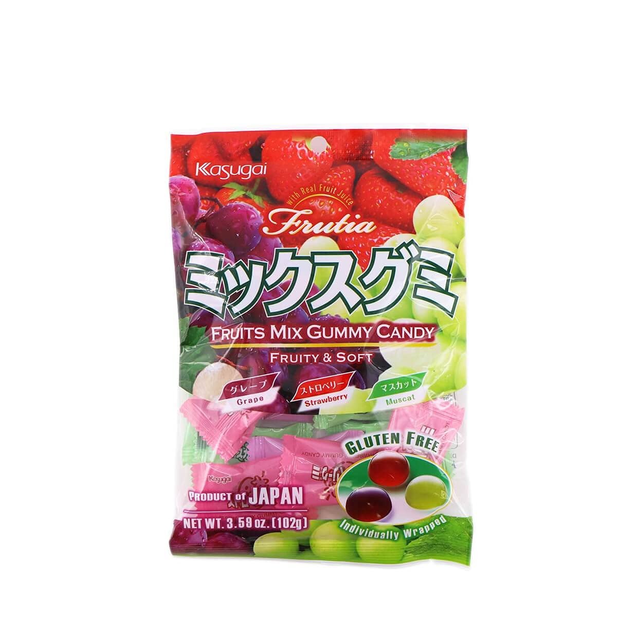 Kasugai Gummy Candy Fruits Mix 3.59oz Bag Matcha Time Gift Shop