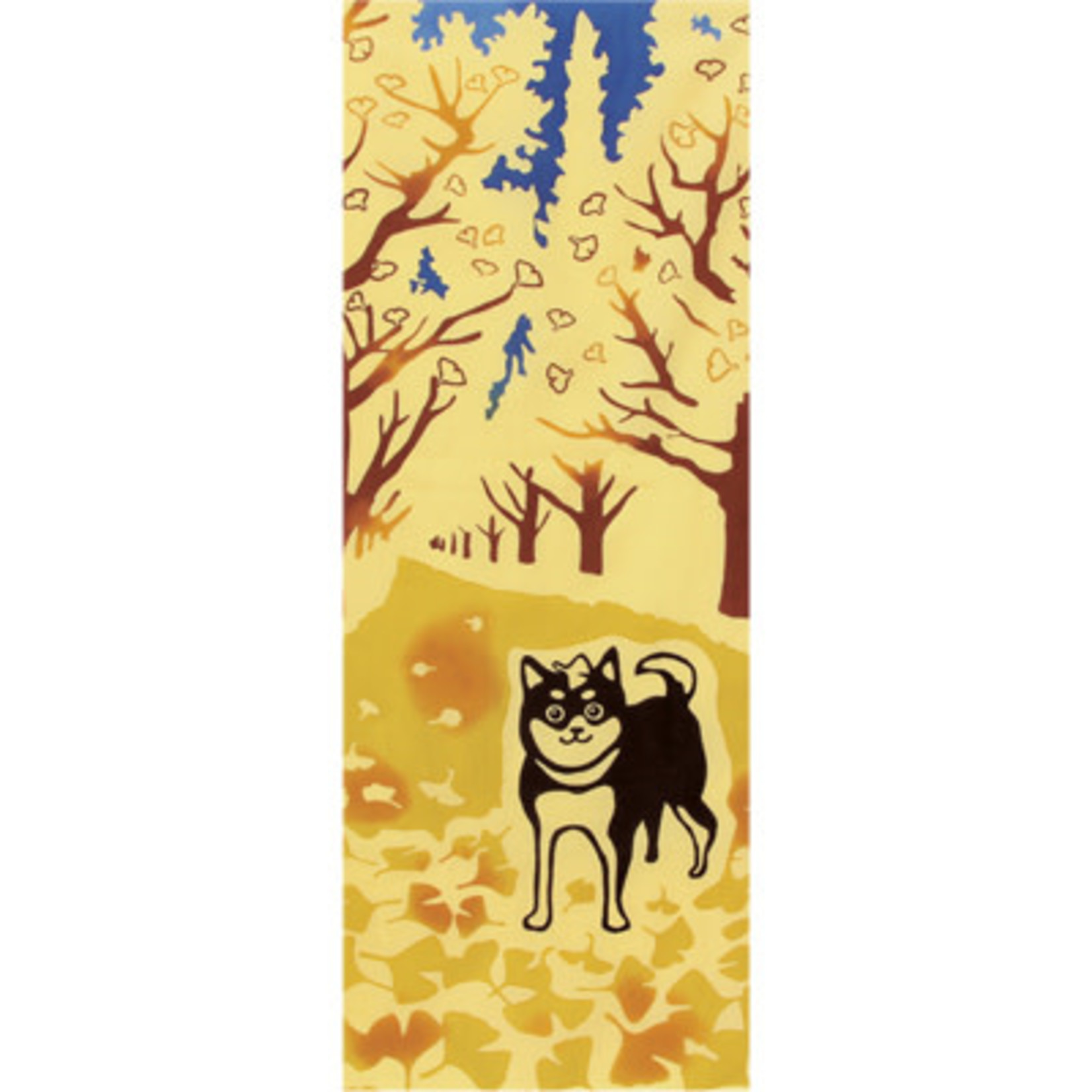 Tenugui - Ginko row of trees & Shiba Inu - TE-432