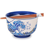 Bowl - Hokusai w/Chopsticks - SF625-6599