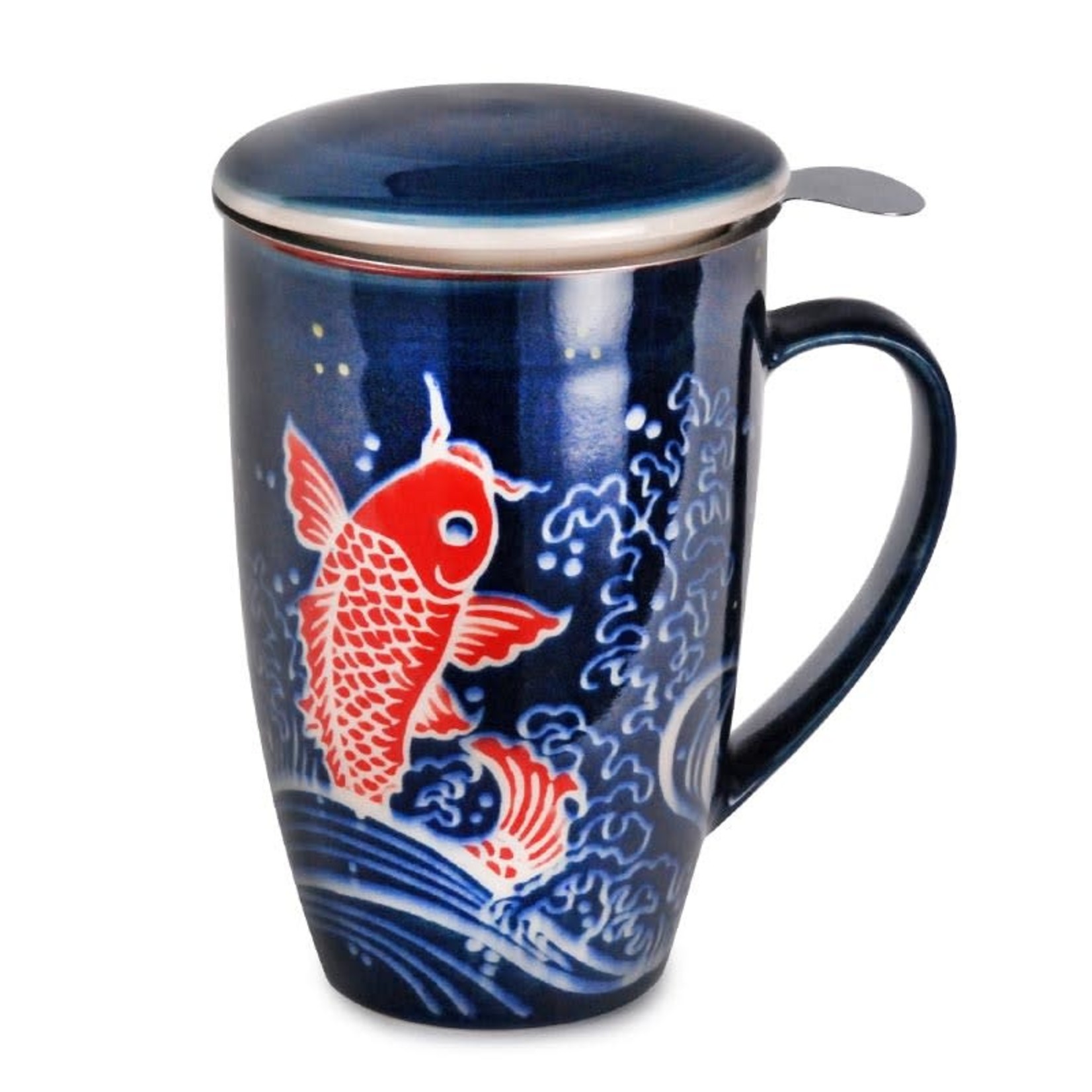 Mug - w/Lid & Strainer 15oz - Red Koi SM13-6728