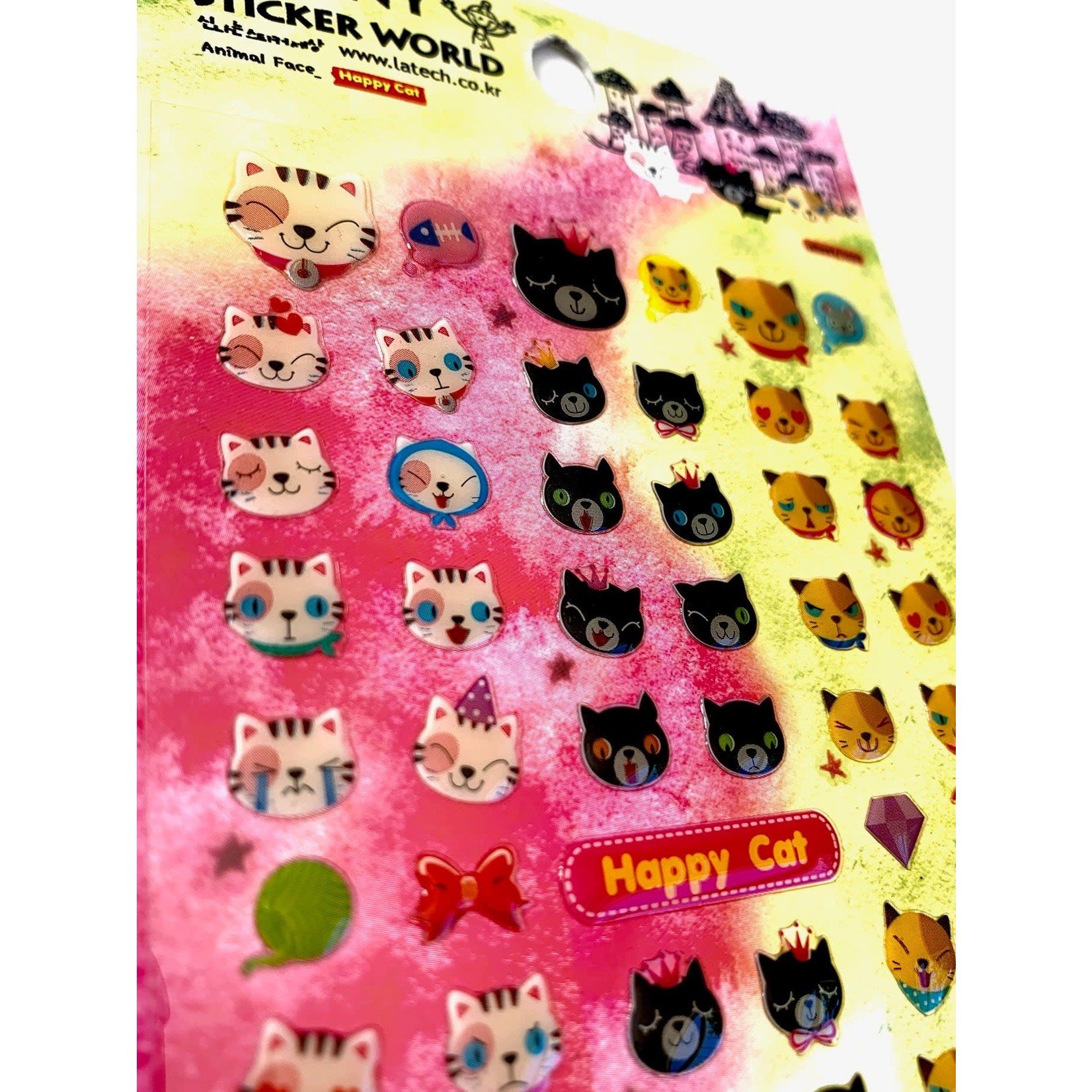 Funny Cat Gel Stickers - 37986