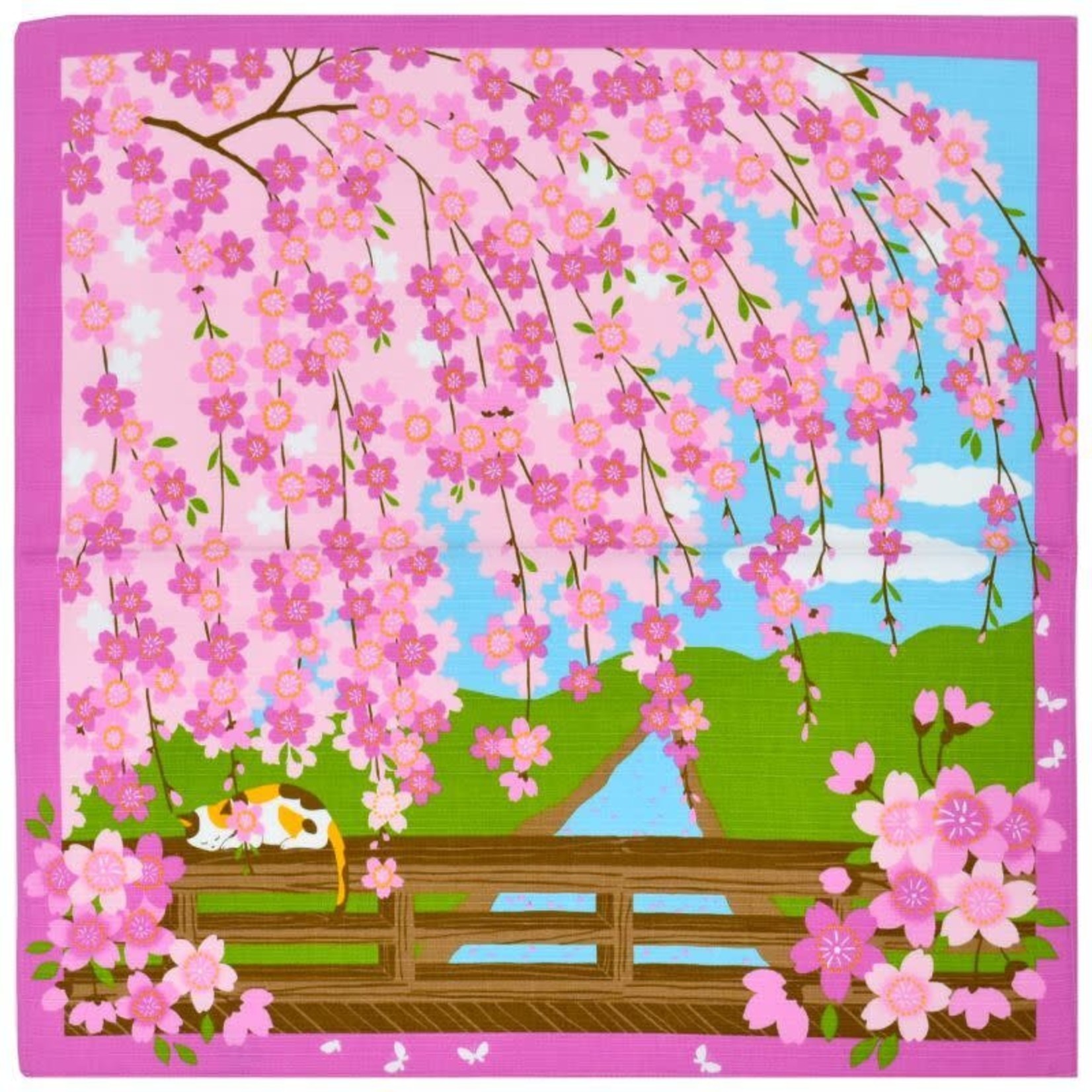 Sanyo Furoshiki - Small, "Mike's Cherry Blossom Viewing (April)" - W438-054004