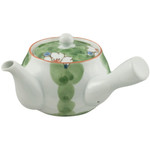 Kagetsu Kyusu Teapot w/ Strainer 14oz  Green Flowers- SN5-TG