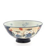 Bowl -  Blue Owl Pair/Branch Rice Bowl - 130-444