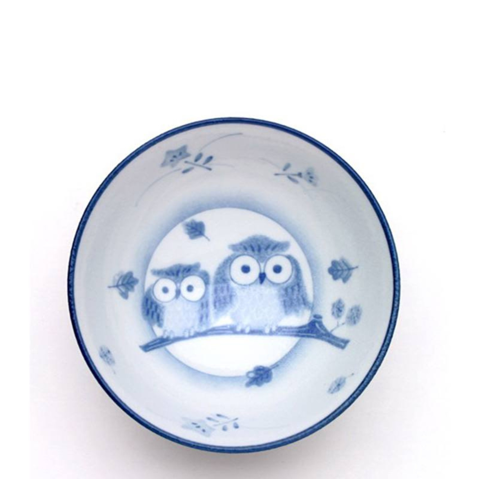 Bowl -  Blue Owl Pair/Branch Rice Bowl - 130-444
