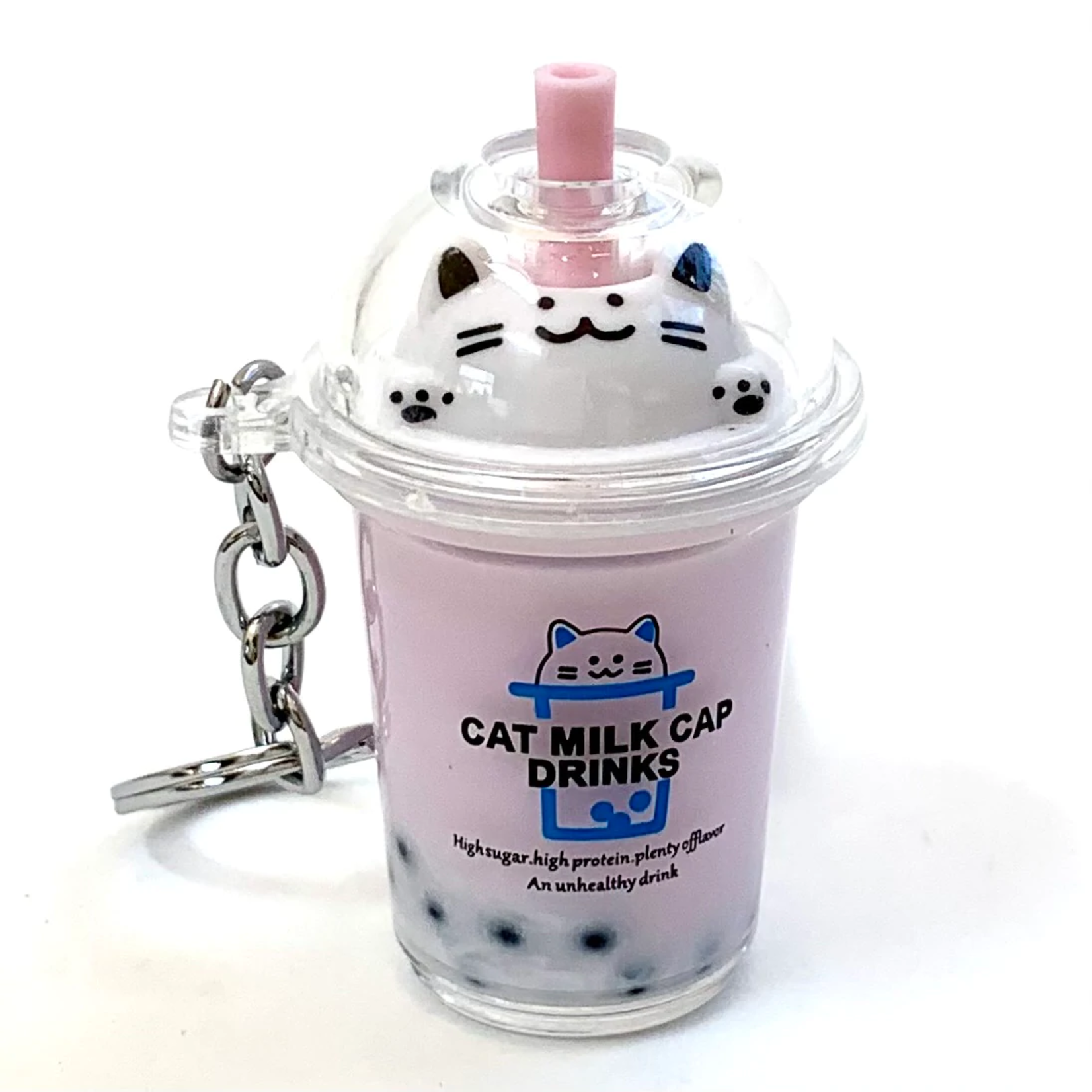 BCMINI Boba Tea Cat Milk Floaty Charm Keyring - 12041