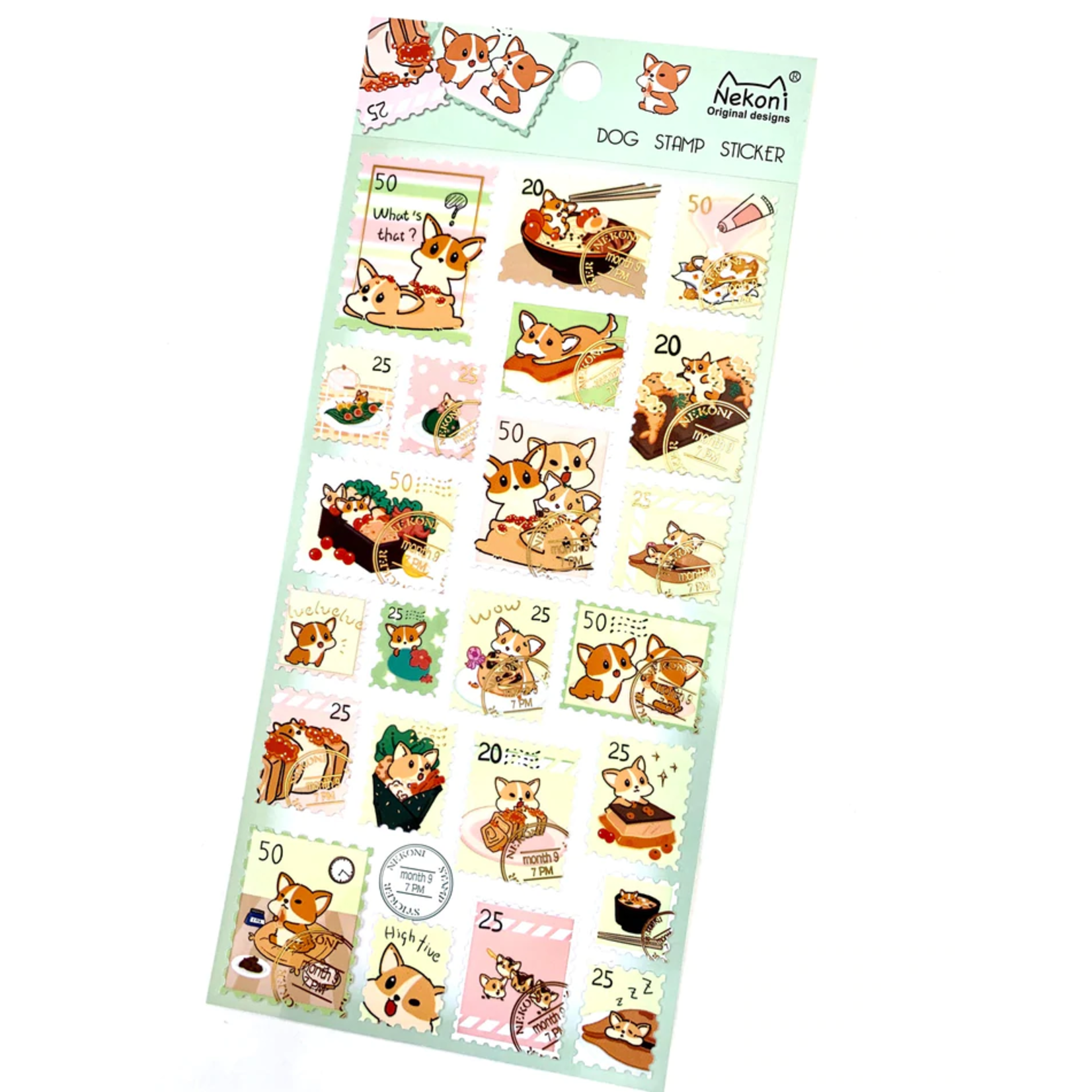 Nekoni Corgi Puppy Stamp Stickers - 50642