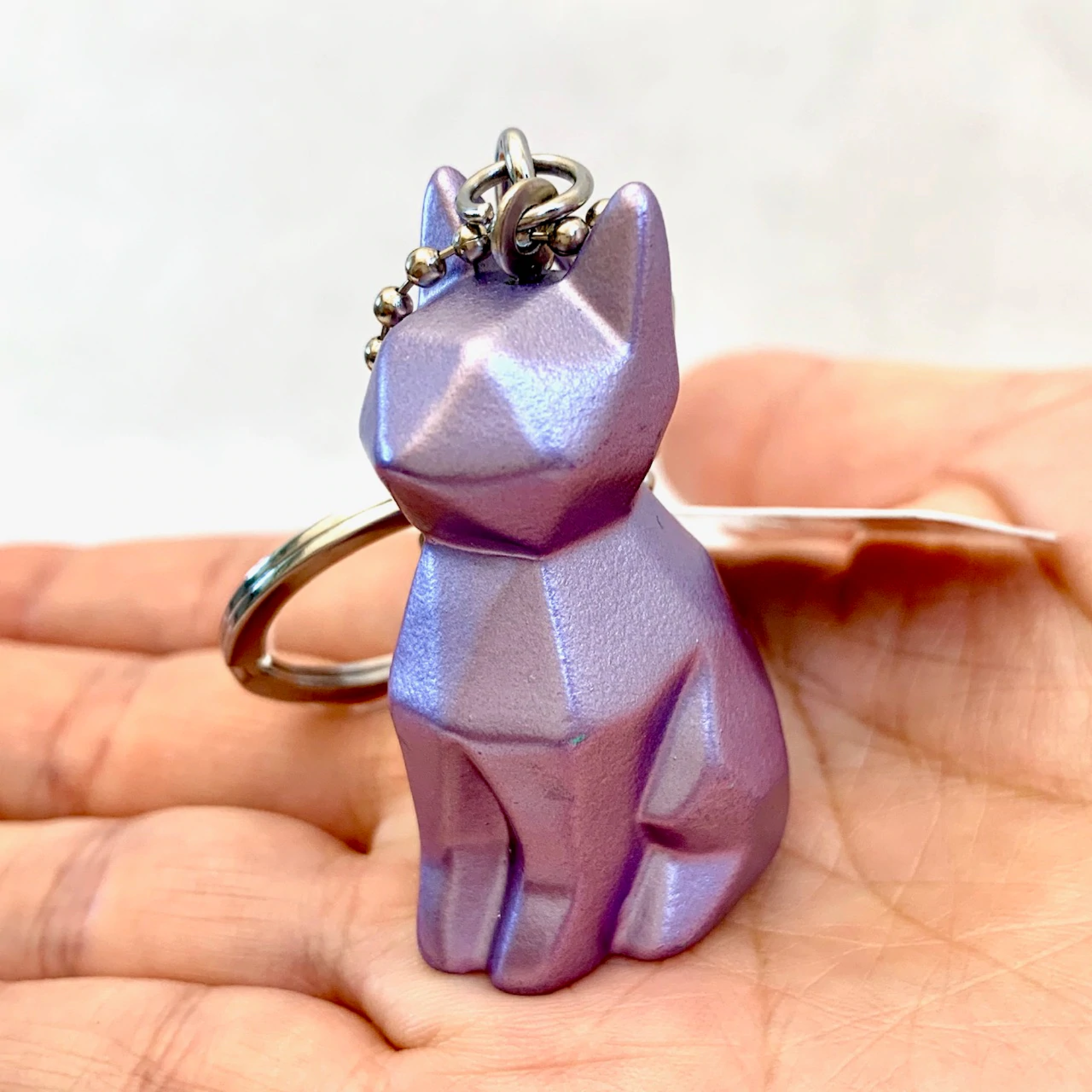 Geometric Cat Charm Keyring - 12034