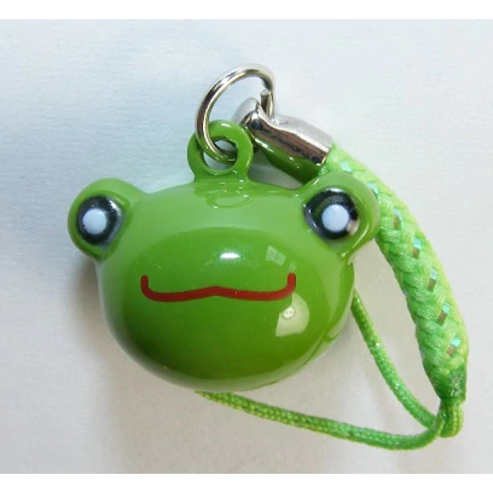 Brass Bell Charm w/strap - Frog Head - 70592