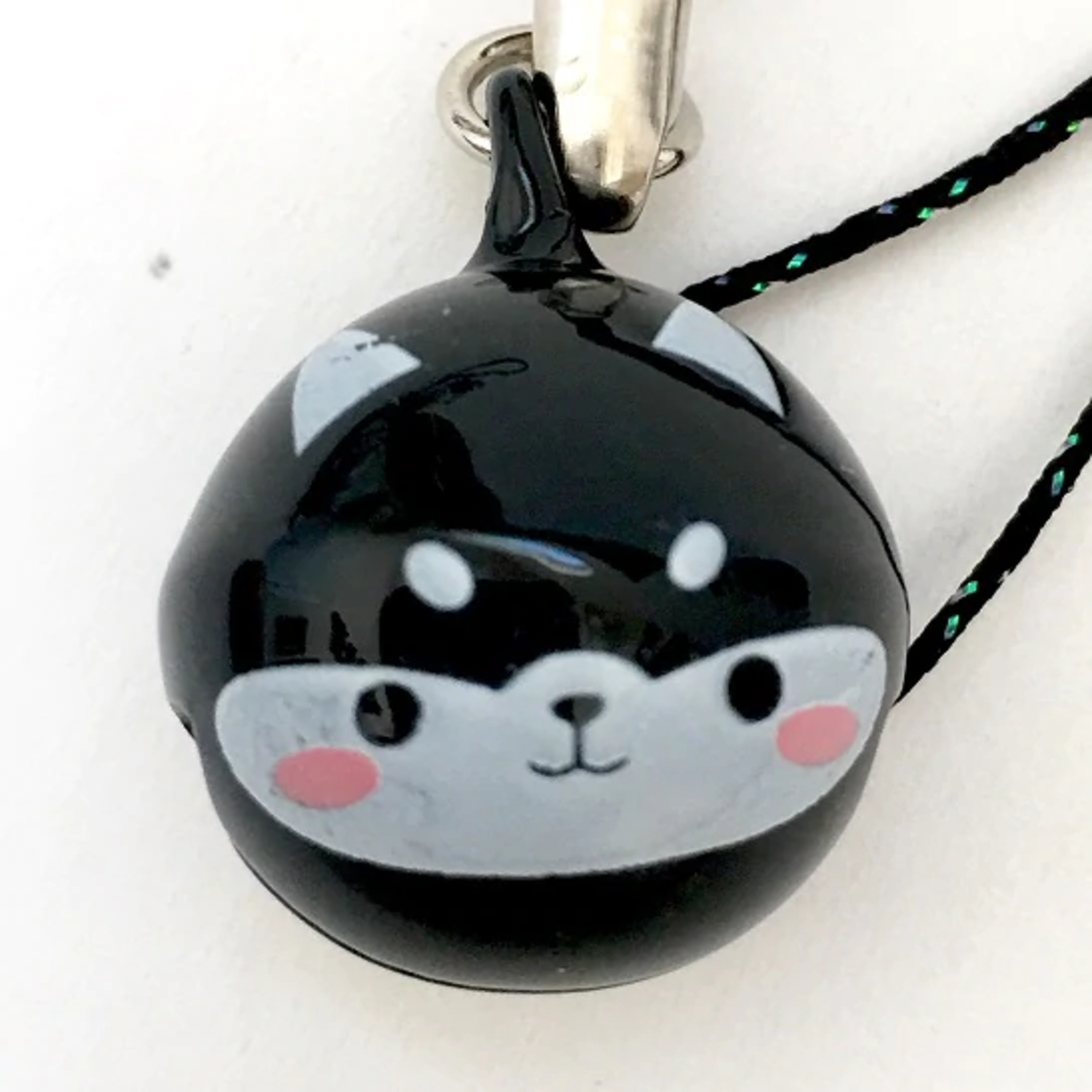 Brass Bell Charm w/strap - Ninja Cat  - 70544
