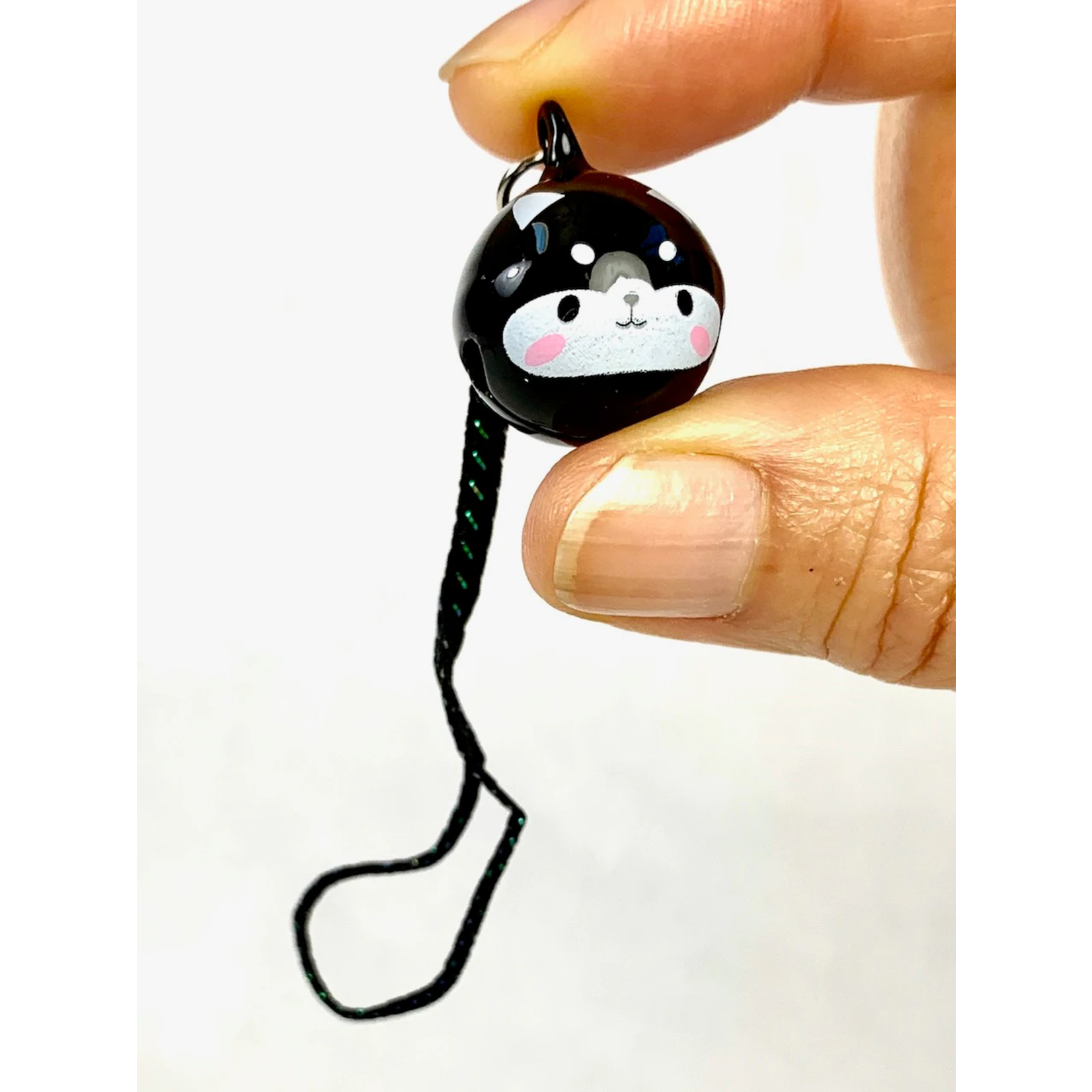 Brass Bell Charm w/strap - Ninja Cat  - 70544